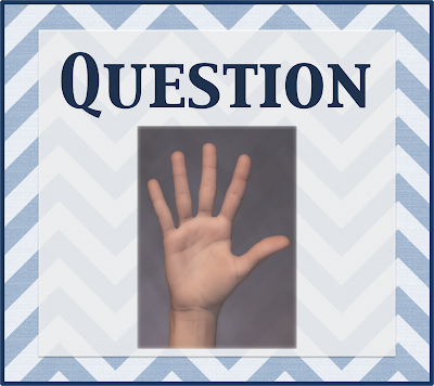 An image of a hand raised with the word question in big letters above it.